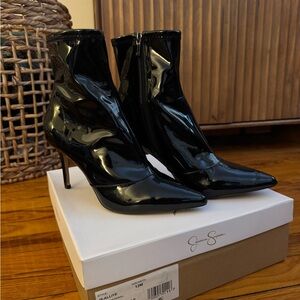 Jessica Simpson Glossy Black Heeled Boots